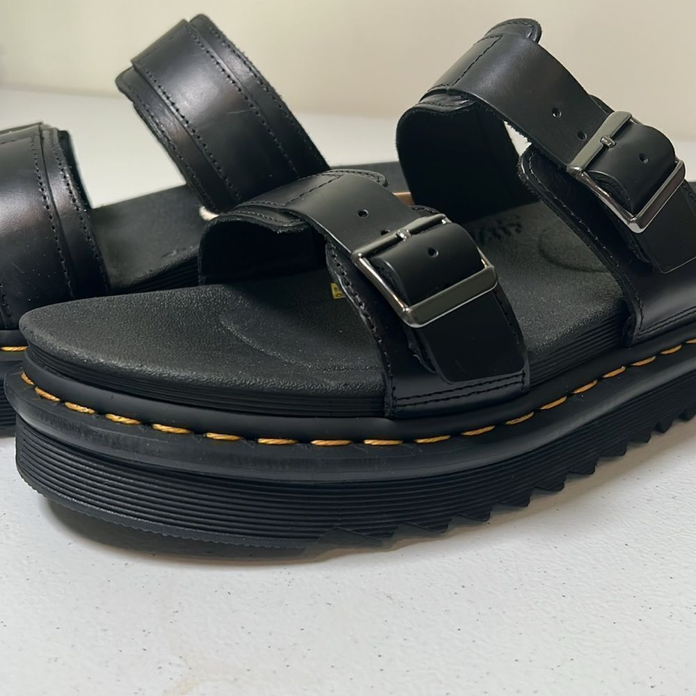 Dr Martens MYLES BRANDO LEATHER BUCKLE SLIDE SANDALS 10 - Picture 4 of 8